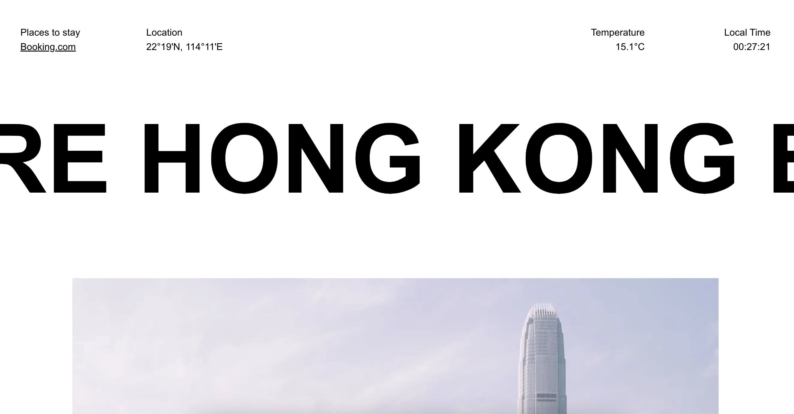 Explore Hong Kong animation website project image